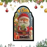 Jiimhte LED-Spiegel mit Weihnachtsmann, beleuchteter holografischer Weihnachtsmann, LED-Ornament, Neuheit, Dekoration für Kinderzimmer, Weihnachten, Wand, Party, Zuhause, festliche Atmosphäre