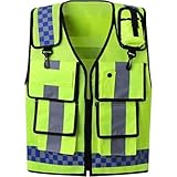 Ymxygz Reflektierende Sicherheitsweste Mehreren, Verkehrswesten Für Reiter, Ärmellose Warnweste, Atmungsaktive Reflektierende Weste, Sicherheitsweste Für Eisenbahner Und Bergleute, Uniformweste
