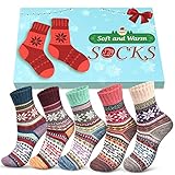 Wollsocken Damen Geschenke für Frauen Weihnachten: Warme Dicke Socken Thermosocken Damen Wintersocken Weihnachtsgeschenke für Frauen Geschenke Geschenkideen Weihnachten 2023 Adventskalender Befüllen