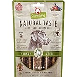 GranataPet Natural Taste Edler Snack Hirsch Zahnpflege, Hundeleckerli ohne Getreide & ohne Zuckerzusätze, Belohnung für zwischendurch, schmackhafter Hundesnack, 70 g