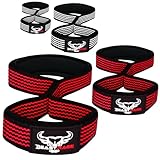 BEAST RAGE Figur 8 Gewichthebergurte Professionelle gepolsterte Unterstützung Fitness Kreuzheben Powerlifter Baumwollgurte Gym Handgelenkgurte (Schwarz/Rot)
