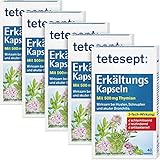 tetesept Erkältungs Kapseln – Erkältungsmittel wirksam bei Husten, Schnupfen und akuter Bronchitis – 3-fach-wirkendes, pflanzliches Arzneimittel mit Thymian – 5 x 40 Stück