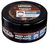 L'Oréal Men Expert Messy Look Matt Paste für Männer, Haar Styling Wax für einen starken Halt, Herren Haarwachs Pomade für ein mattes Finish, Barber Club, 1 x 75 ml