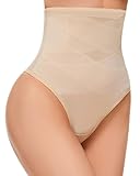 SIMIYA Tanga, Shapewear, Bauchkontrolle, Unterwäsche für Damen, hohe Taille, Fester Halt, Bodyshaper, Mieder, gezielte Kompression, 1 x hautfarben, M