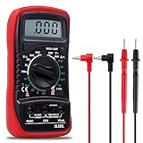 Digital Multimeter, Aeyytoe Voltmeter für AC/DC Spannung, DC Strom, Durchgang, Widerstand, Diode mit Großes LCD-Anzeige und Hintergrundlicht, 3 in 1 Spannungsprüfer für Elektriker