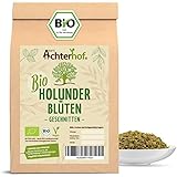 Bio Holunderblüten 100g | getrocknet und geschnitten in höchster Bio-Qualität | für schmackhafte Tees, Speisen & Co. | vom Achterhof