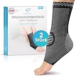 Health Press® Sprunggelenkbandage – Professionelle Stützstrümpfe – Entlastung & Stabilisierung des Sprunggelenks – 2x Fußbandage, Gr. M – Medizinprodukt – Stützende Knöchelbandage – Kompressionssocken