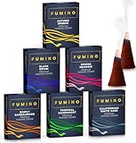 Fumino Räucherkegel-Set Essentiell Multipack - Frische Räucherkerzen mit Masala Agarbatti Joss Duft - 6 Boxen 120 Räucherkegel für Entspannung und Meditation für zuhause und als Deko