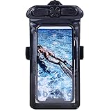 Vaxson Hülle Schwarz, kompatibel mit HTC Wildfire E star, Wasserdichte Tasche Handyhülle Waterproof Pouch Case [nicht Displayschutzfolie Schutzfolie ]