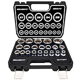 HASKYY Steckschlüsselsatz Vielzahn XZN 8-36mm Steckschlüssel Nusskasten Satz 6 und 12 Kant 1/2' Zoll Torx Stecknüsse System 21-teilig Außenvielzahn Schraubendreher-Set