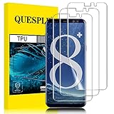 QUESPLE [3 Stück] TPU Schutzfolie für Samsung Galaxy S8 Plus Folie, Anti-Kratzen, HD Klar Blasenfreie Weich Samsung S8 Plus Display Schutz, Fingerabdruck-ID Unterstützen