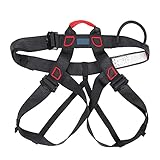 OJHFJMGH Sicherheitsgurt, Klettergurt Outdoor-Sicherheitsgurt for Klettern Bergsteigen und Arbeiten in der Luft(Black)