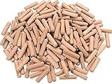 Holzdübel,Riffelholzdübel 50 Stück 6x30mm Dübel Set Langholzdübel für Möbel Bett Schublade Holzwerk Gerillt Geriffelt Pin Craft