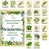 Kräutersamen Set – 20 Sorten Saatgut für Garten & Balkon – Basilikum, Thymian, Minze, Petersilie u.v.m. – alte Sorten, mehrjährig & winterhart – Geschenkidee