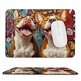 Kleines Mauspad 40 x 30 cm Gaming Mousepad, mit Rutschfester Gummiunterseite, Wasserdichtes Mini-Mauspad für Damen, Herren, Kabellose Maus Laptops, Zuhause, Büro, Reisen, Bulldogge Z-193