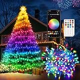 Quntis 30M 300LED Lichterkette mit Fernbedienung App Steuerung, Musik Sync Farbwechsel Weihnachtsbeleuchtung mit Timing, Smarte Bunt Lichterkette Außen IP44 für Weihnachten Deko Balkon Garten Party