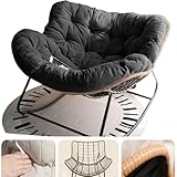 Outdoor-Rattan-Schaukelstuhl mit dicken Kissen, gemütliche Sitzgelegenheit für Schlafzimmer, Wohnzimmer, Veranda, Garten, stilvolle und bequeme Möbel zur Entspannung