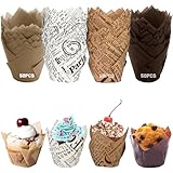 LUZOON Muffinförmchen Papier, 200 Stück Cupcake Backbecher Muffinform Papier Muffins Papierförmchen für Hochzeit Geburtstag Party (200 Stück ③)