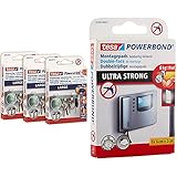 tesa Powerstrips Large im 3er Pack - Doppelseitige Klebestreifen & Powerbond Ultra Strong Klebepads/Doppelseitige Pads für die Montage im Innen - beidseitig ultrastark klebend/Verpackung mit 9 Pads