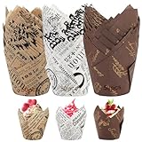 150 Pcs Muffins Papierförmchen, Muffinform Papier, Muffin Förmchen, Tulpen Backförmchen Muffinförmchen Papier, Cupcake Backbecher Cupcake Förmchen, Tulpen Cupcake Formen Papiers für Party Hochzeit