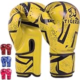 Tigera Kinder Boxhandschuhe | Kickboxen, Muay Thai Sparring, Training | Boxsack - Sandsack | Kampfsport, Punchinghandschuhe Coachinghandschuhe für Jungen, Mädchen (6oz, Yellow)