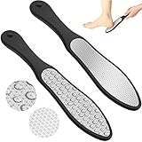 RoserRose Hornhautentferner, Hornhautfeile, Hornhauthobel, Doppelseitig Edelstahl FußFeile Hornhautraspel FüR FußPflege, Hornhaut Entfernen Fuß Und Verschrumpelte Haut Hornhaut - Schwarz