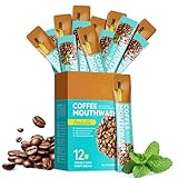 Liillya Mundwasser, Reisegröße, Kaffee, Minze, ohne Alkohol, individuelle Beutel, frischer Atem, natürliche Mundpflege, Zahnfleisch & Zähne, TSA-konform, 20 Stück