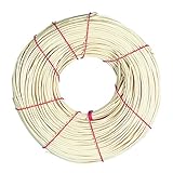 Rayher Hobby 6502800 Peddigrohr, natur, 1A Rotbandqualität, 3 mmø, Nr.8, Rolle 125 g (ca. 35 m), Flechtrohr, Flechtmaterial, Beige