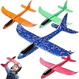 PATRICHOR Styropor Flugzeuge Kinder Styroporflieger Flieger - 4 Stück Wurfgleiter, Flugzeug Segelflugzeug Kinder, Flugzeug Spielzeug ab 3-12 Jahre Junge Mädchen Outdoor Spiele