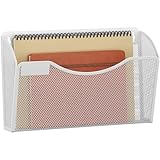 EasyPAG Metall Querformat A4 Zeitschriftenhalter Wand Zeitschriften Wandhalter Aktenablage Dokumentenhalter Hängend Magazin Organizer mit Tag-Platte,Weiß