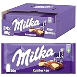 Milka Kuhflecken, Alpenmilch-Schokoladentafel mit weißer Schokolade Cow Spots, 24 x 90g