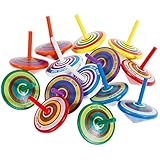 Faburo 14 Stück Kreisel Mitgebsel Kindergeburtstag Gastgeschenke Holzkreisel Kleine Geschenke Kinder (bunt)