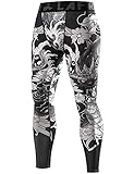 LAFROI Herren Schnelltrocknende Kompressions-Leggings-YSK08 (Dragon,XL)