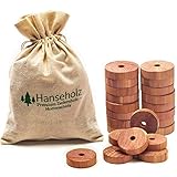 Hanseholz 40x Natürlicher Bio Mottenschutz und Baumwollbeutel – FSC®-Zertifiziert – 100% Bio Naturprodukt – Langlebige und chemiefreie Mottenabwehr - Schrankduft - Abwehr gegen Schlupfwespen