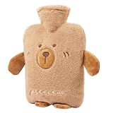 FIVAVA Wärmflasche mit Bezug 2L, Wärmeflasche Groß mit Kuschelweichem Bezug, Süße Wärmflasche Tier, Hot Water Bottle zur Schmerzlinderung,Geschenke für Familie und Freunde