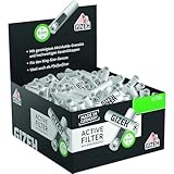GIZEH Active Filter - 8 mm Aktivkohlefilter mit Keramikkappen - 1 Box mit 200 Filtern - 200er Greifbox
