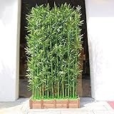Bambus-Sichtschutz-Raumteiler, natürlicher grüner Zaun für Terrasse, Hinterhof, Garten, Außenbereich