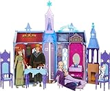 Mattel Disney Frozen Puppen & Puppenhaus Ultimate Arendelle Adventure Portable Castle (2+ ft) mit 3 Modepuppen, Olaf Figur & 25+ Zubehör