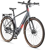 TELEFUNKEN E-Bike Herren 28 Zoll, Elektrofahrrad Hinterradmotor, 2-Gang Shimano Automatikschaltung, Hydr. Scheibenbremsen - Pedelec Urban-Bike, inkl. Fahrradschloss, UH220