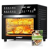 LLIVEKIT Heißluftfritteuse Minibackofen 26L, 1700W Airfryer XXL mit 12 Programmen und Rezeptbuch, Heißluft-Backofen mit digitalen LED-Display, Fritteuse mit Vorheizen, Warmhalten & Aufwärmen