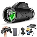 80x100 HD Monokular Teleskop für Erwachsene - Kompaktes Monokular Hochleistungs Teleskop mit BAK4 Prisma FMC Objektiv - Wasserdicht Zoom Fernrohr mit Phone Halterung Stativ für Vogelbeobach Reisen