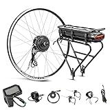 YOSE POWER Ebike Kit 36V250W 28' Frontmotor Fahrrad E-Bike Hub Umbausatz Integrierte Controller mit 36V 13Ah Gepäckträger Akku für 28' Scheibenbremse V-Brake Hinterrad Bike