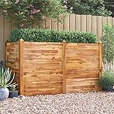 QJBSAVVA Hochbeet Holz 160x60x84 cm Akazie Massiv mit Öl-Finish Stapelbarer Pflanzkasten groß für Garten Terrasse Balkon Kräuterbeet Outdoor Nutzung
