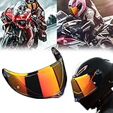 Helm Visier für AGV K1 K3SV K5, helmvisier folie Ersatz Motorrad Windschutz Helmlinsenvisier Integralhelm Visier UV-Beständig Beschlagfrei und Kratzfest Helmzubehör (Transparentes Rot)