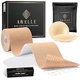 AWELLE® All-in-One Styling Set: Boob Tape - Rückenfreier BH für schöne Brüste. Mit super klebenden (bis zu 50 mal) Nippelpads und 20 Fashion Tapes für den ultimativen Look