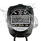 Schütt Profi Stoppuhr PC-1 | Wasserdicht IP67 | Ganz einfach: nur Start - Stopp & Reset | Display & Ton EIN- & Ausschaltbar | Großes einzeiliges Display | Druckpunktmechanik