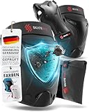 SKATEWIZ Inliner Schoner Erwachsene - Schoner Inliner - Knieschoner Skate Schutzausrüstung - Schützer Skate Protektoren Damen Herren Knie und Ellenbogenschützer - Schlittschuhe, Schwarz Größe L