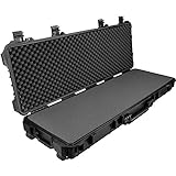 tectake® Gewehrkoffer für Langwaffen, Hardcase Koffer Box leer, Waffenkoffer wasserdicht, mit Würfelschaum, Transportkoffer für Ausrüstung, Airsoft, Pistole oder Luftgewehr 113,5 x 41 x 16 cm