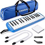 CAHAYA 32 Tasten Melodica für Kinder Melodica Instrument mit Tragetasche geeignet für Anfänger Studenten, musikalisches Geschenk für Jungen und Mädchen, Blau CY0050-2