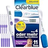 Clearblue Kinderwunsch Kombipack Fortschrittlich & Digital, 10 Ovulationstests + 1 digitale Testhalterung + 1 Schwangerschaftstest Schnelle Erkennung, Fruchtbarkeitstest für Frauen / Eisprung